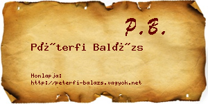 Péterfi Balázs névjegykártya